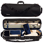 Carlisle 3500 Hill Style Oblong 4/4 Violin Case, Two Tone Tan/Blue interior