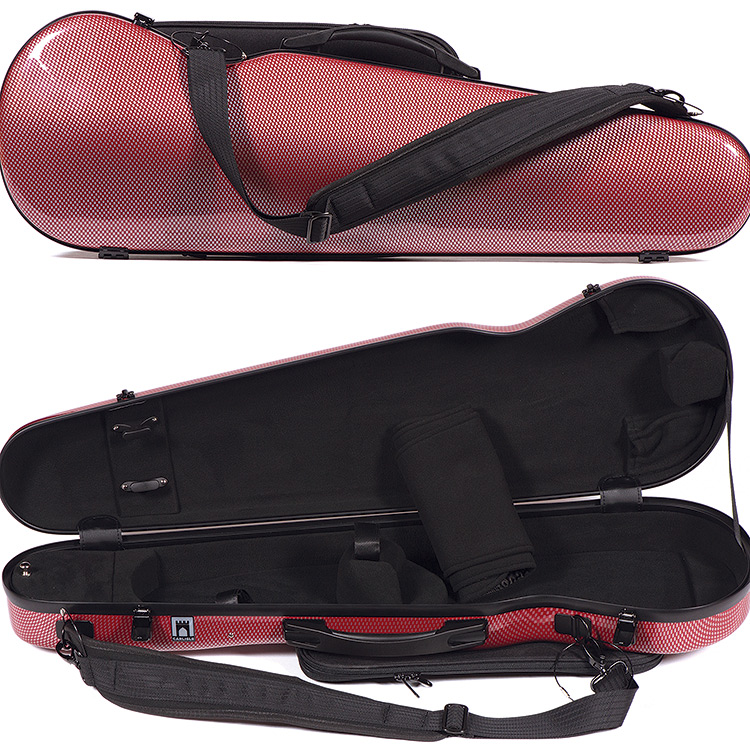 Carlisle Prestige 5251V Shaped 4/4 Violin Case, Red Carbon