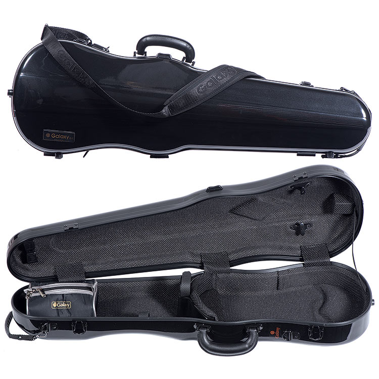 Galaxy Supernova Shaped 4/4 Violin Case, Black with Black Trim