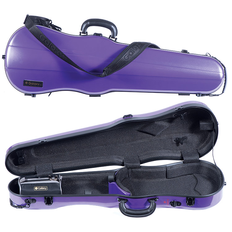 Galaxy Supernova Shaped 4/4 Violin Case, Purple with Black Trim