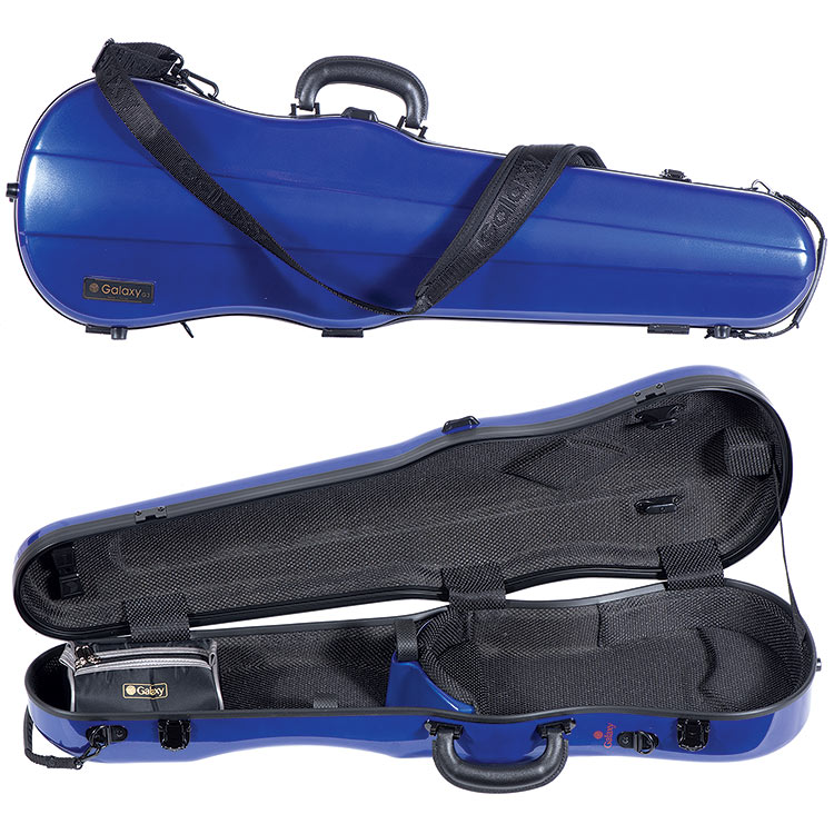 Galaxy Supernova Shaped 4/4 Violin Case, Blue with Black Trim