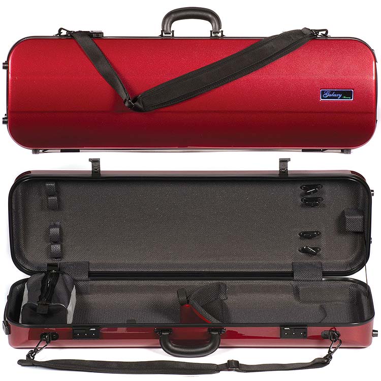 Galaxy Zenith 500SL Oblong Violin Case, Red/Gray