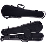 Gewa Air 1.7 Shaped Black Violin Case with subway handle, Black Interior