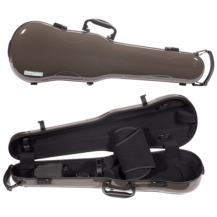 Gewa Air 1.7 Shaped Brown Violin Case with subway handle, Black Interior