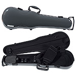 Gewa Air 1.7 Shaped Gray Violin Case with subway handle, Black Interior
