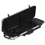 Gewa Idea 2.0 Oblong Violin Case with Subway Handle, Silver Carbon Weave exterior with Black interior