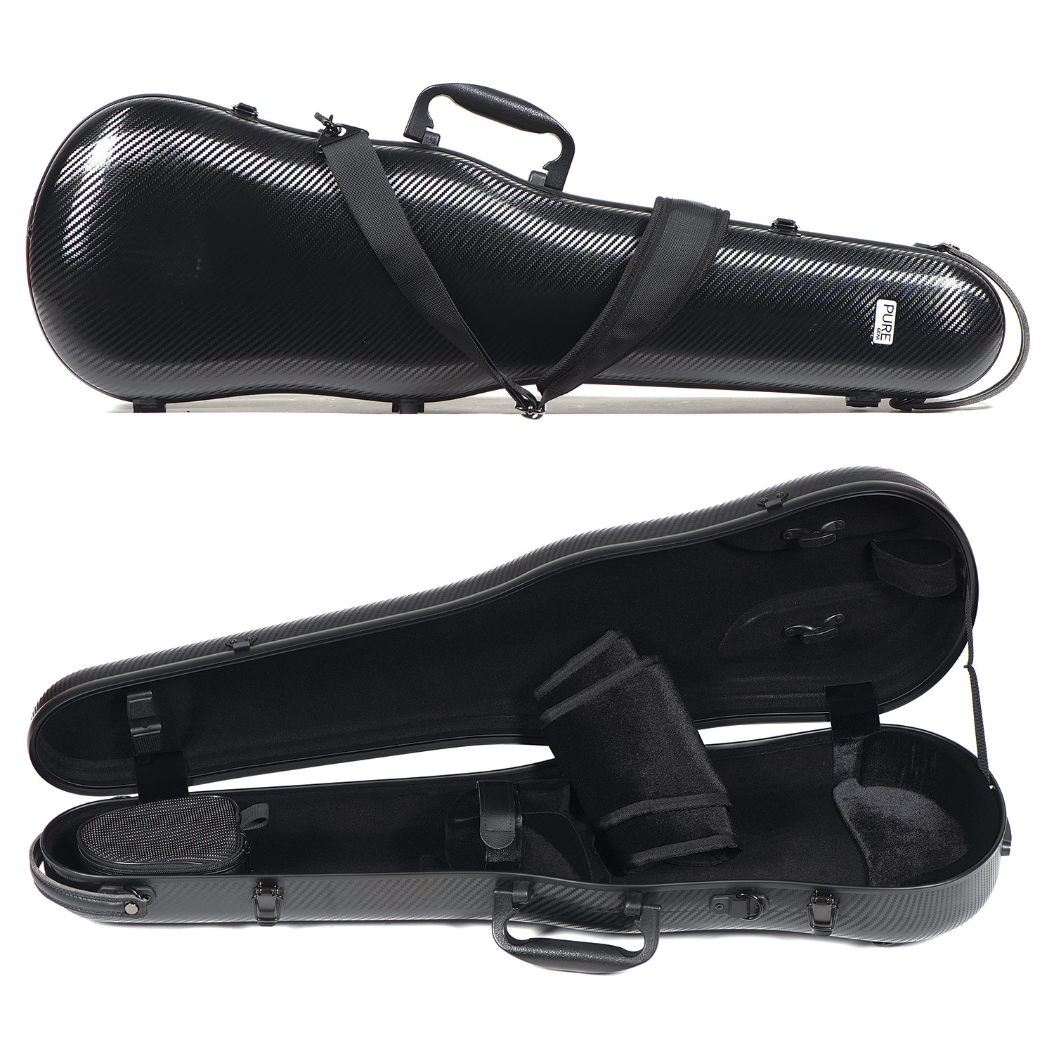Gewa Pure 1.8 Shaped Black 4/4-3/4 Violin Case with Black