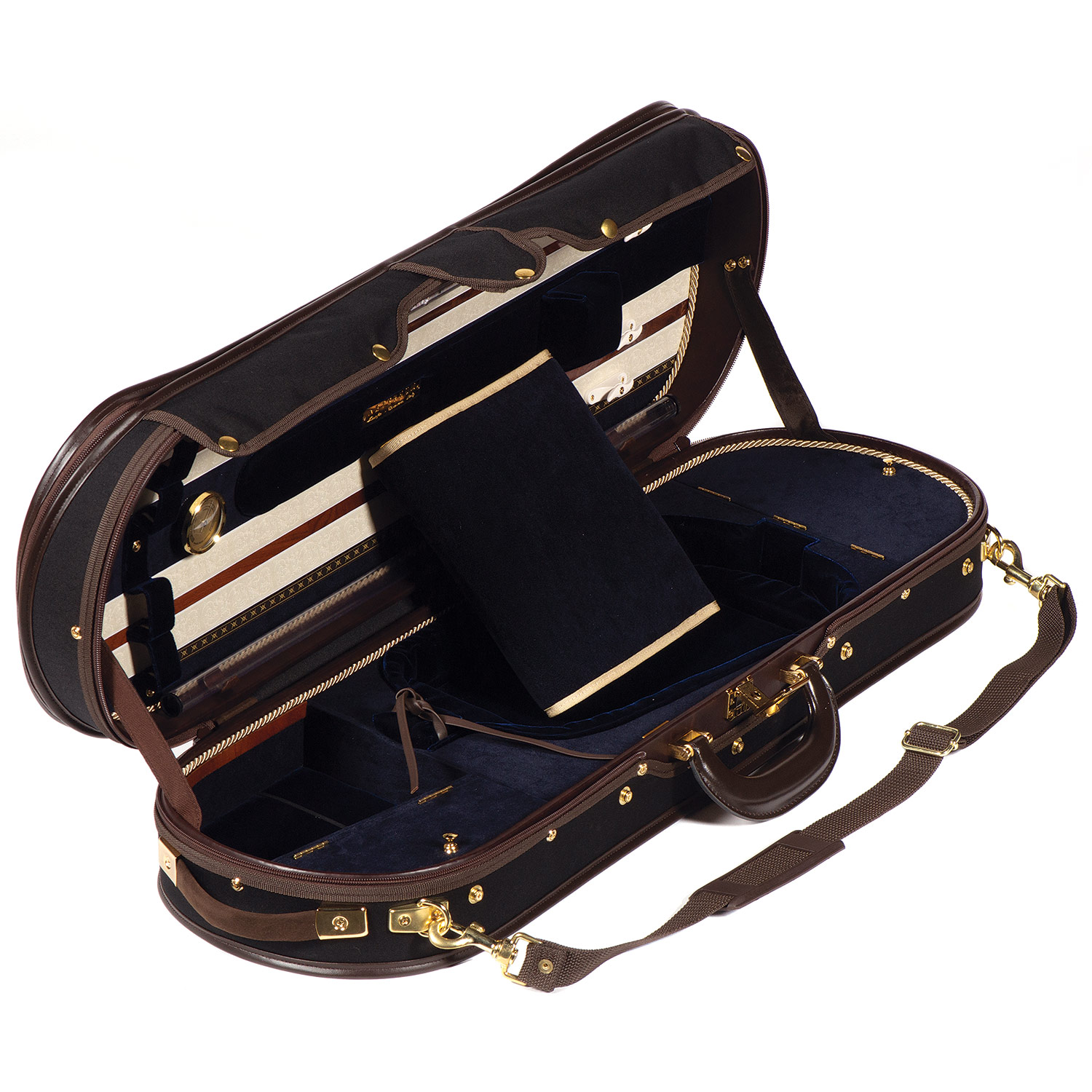 Musafia Aeternum Violin Case, silk velvet (black/blue) Carriage House