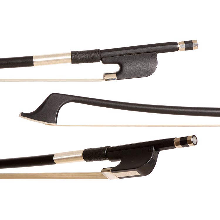 Glasser Premium Fiberglass French 1/4 Bass Bow, Black