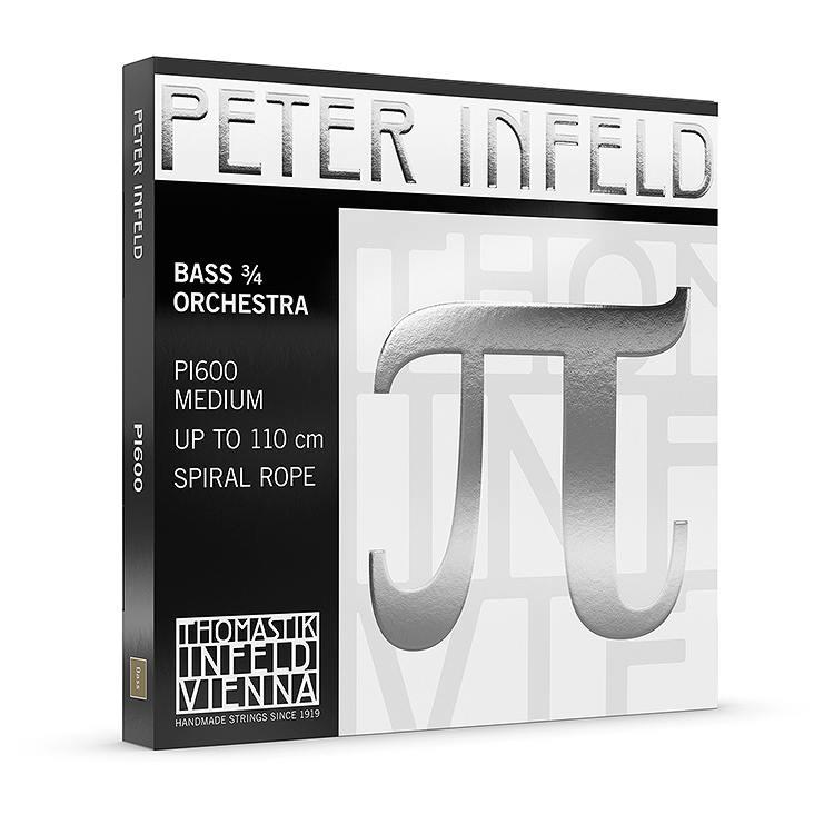 Peter Infeld 3/4 Bass String Set - Chrome/spiral rope, medium