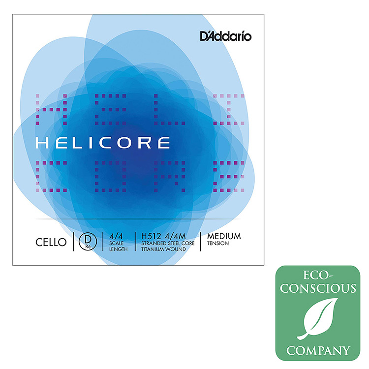 Helicore Cello D String - titanium/steel: Medium