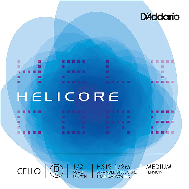 Helicore 1/2 Cello D String - titanium/steel: Medium