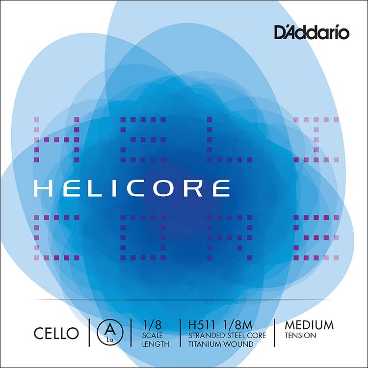 Helicore 1/8 Cello A String - titanium/steel: Medium