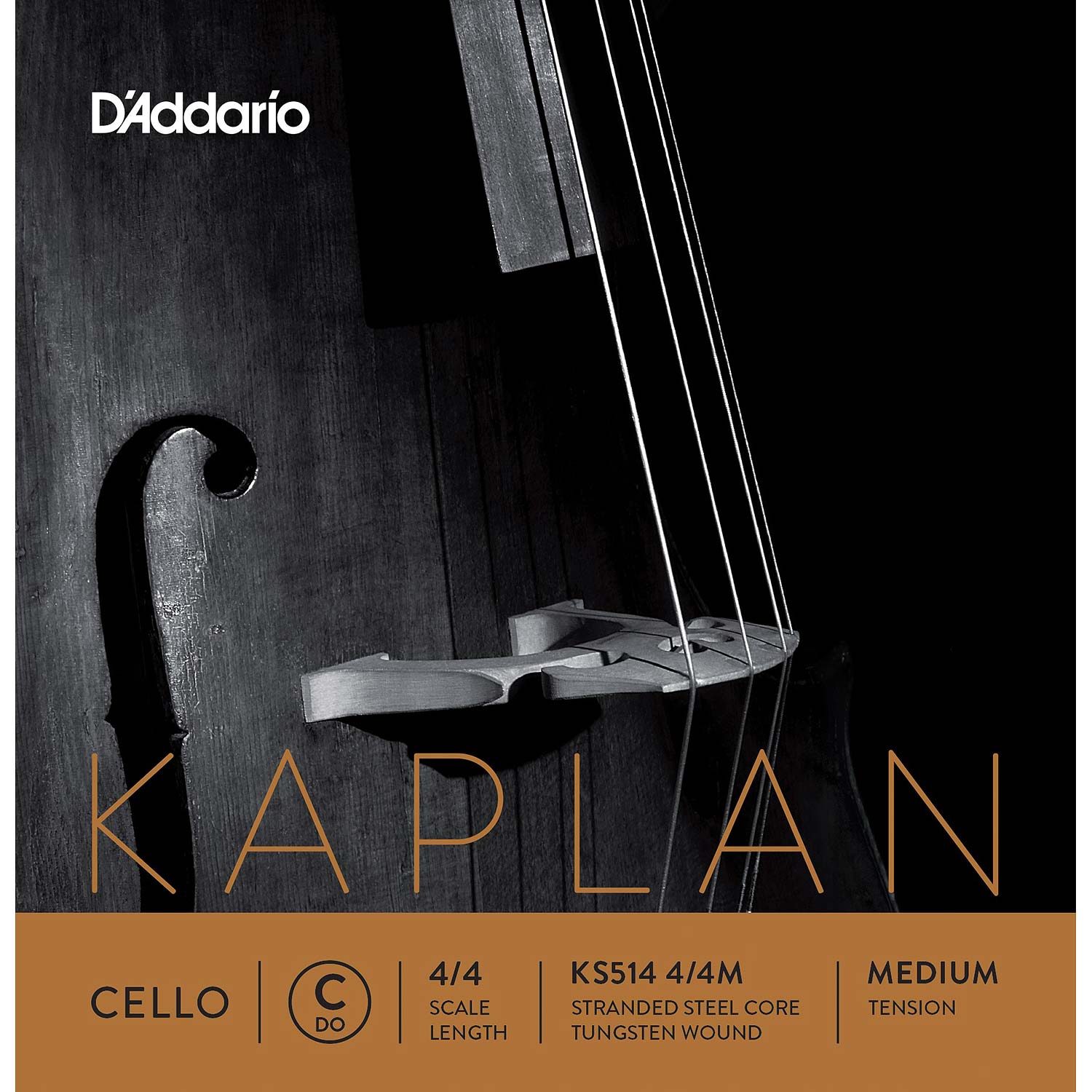 Kaplan Cello C String tungsten/steel Medium Carriage House Violins