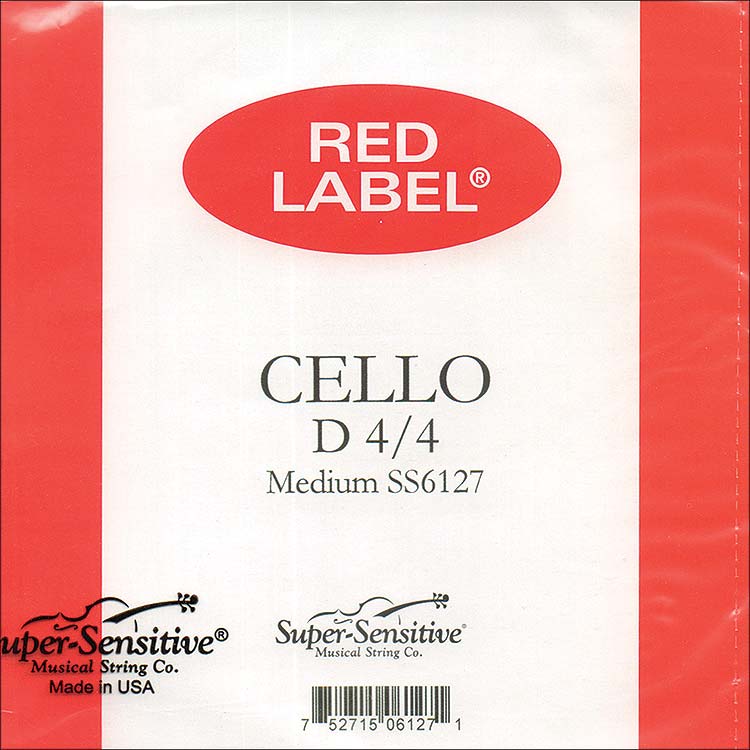 Red Label Cello D String - nickel/steel: Medium