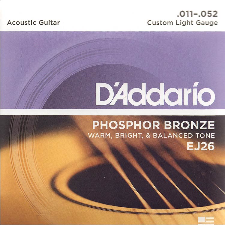 D'Addario EJ26 Phosphor Bronze Custom Light (.011-.052) Acoustic Guitar String Set