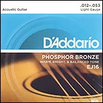 D'Addario EJ16 Phosphor Bronze Light (.012-.053) Acoustic Guitar String Set