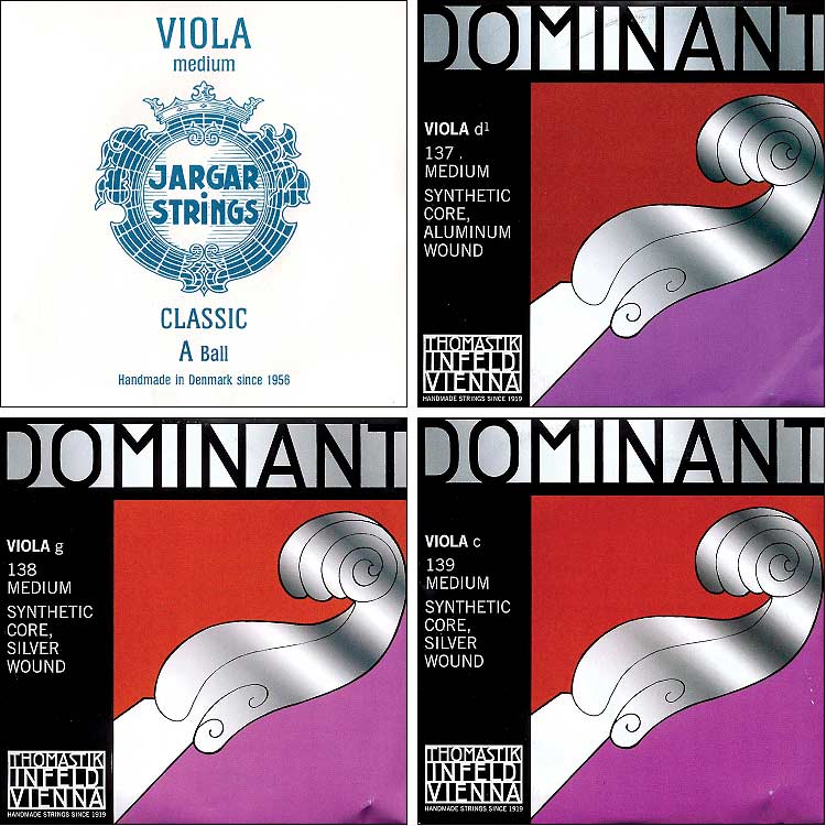 Special Viola String Set for 15"-16": Jargar A, Dominant D, G, C