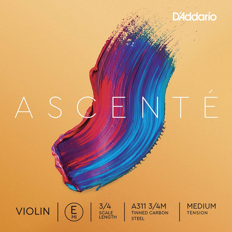 Ascente 3/4 Violin E Tinned Carbon Steel String: Medium
