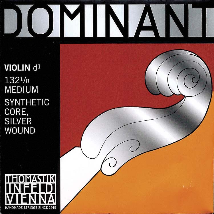 Dominant 1/8 Violin D String - Silver/Perlon
