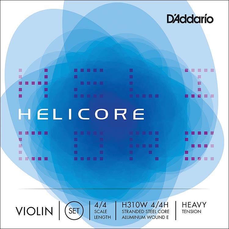 Helicore 4/4 Violin String Set with Aluminum Wound Ball End E, Heavy