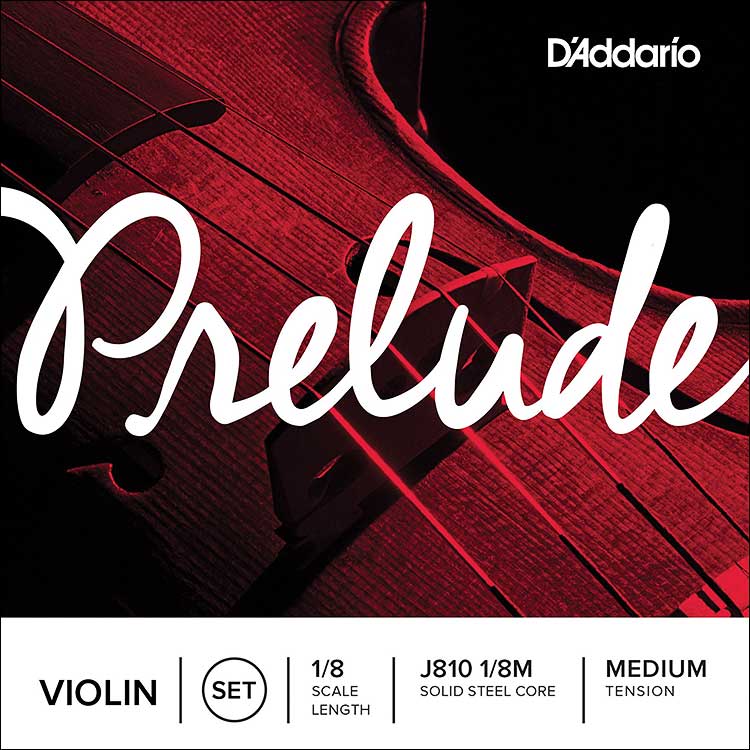 Prelude 1/8 Violin String Set - Medium, removable ball end E