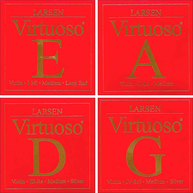 Virtuoso Violin, loop end E String Set Medium Carriage House Violins