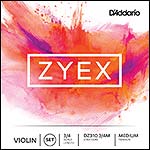 Zyex 3/4 Violin String Set - Medium, removable ball end E