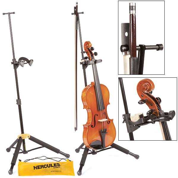 Hercules DS571BB Violin/Viola Instrument Stand with Auto-grip