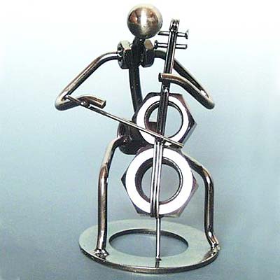 Cello Player Metal Sculpture