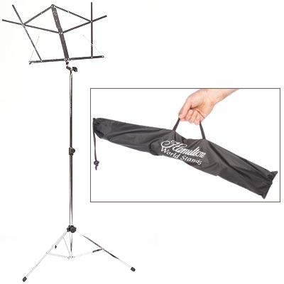 Hamilton KB900 Chrome Deluxe Folding Music Stand with Bag