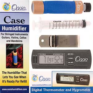 Oasis Case Humidifier OH6 and Digital Thermometer and Hygrometer OH-2 Combo Pack