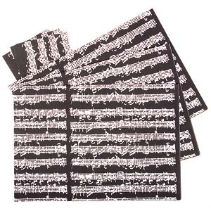 Gift Wrap, Bach Black, pack of 3 sheets and 3 tags