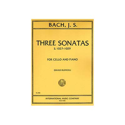 Three Gamba Sonatas, for cello and piano; Johann Sebastian Bach (International)