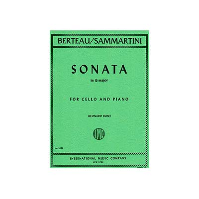 Sonata in G Major, cello (formerly attributed to Sammartini); Martin Berteau (International)