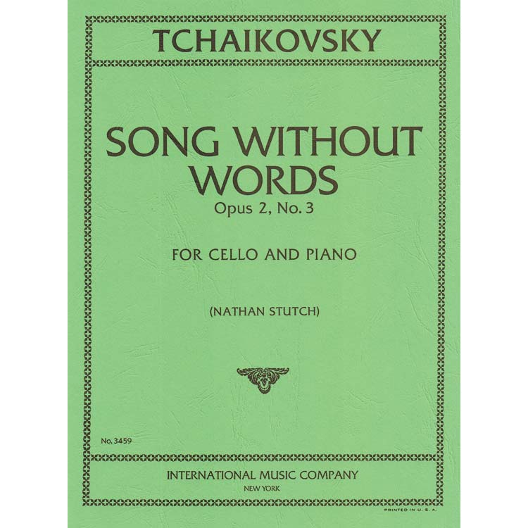 Song Without Words, Op 2,No 3, cello; Tchaikovsky(Int)