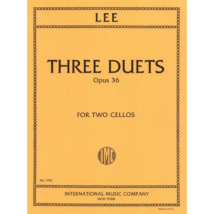 Three Duets, opus 36 for two cellos; Sebastian Lee (International)