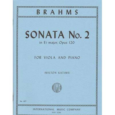 Sonata no. 2 in E-flat Major op. 120, viola and piano; Johannes Brahms (International)