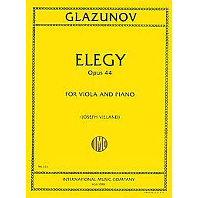 Elegie in G Minor, op. 44 for viola and piano; Alexander Glazunov (International Music)