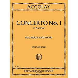 Concerto No.1 in A Minor, for violin and piano; Jean-Baptiste Accolay (International)