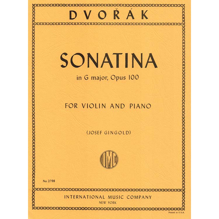 Sonatina Op. 100 in G Major, for violin and piano (Gingold); Antonin Dvorak (International)