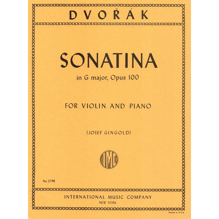 Sonatina Op. 100 in G Major, for violin and piano (Gingold); Antonin Dvorak (International)