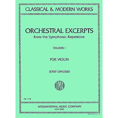 Orchestral Excerpts for Violin, Volume 2; Josef Gingold (International Music)