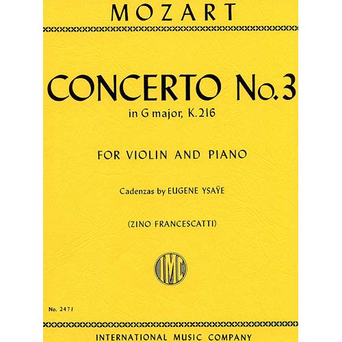 Concerto No. 3 in G Major, K.216, for violin and piano; Wolfgang Amadeus Mozart (International)