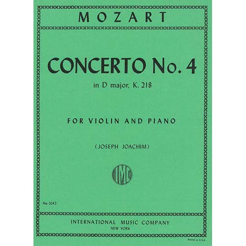 Concerto No. 4 in D Major, K.218, for violin and piano; Wolfgang Amadeus Mozart (International)