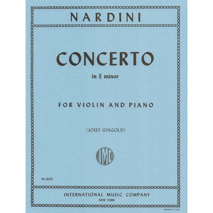 Concerto in E Minor, for violin and piano (Gingold); Pietro Nardini (International)