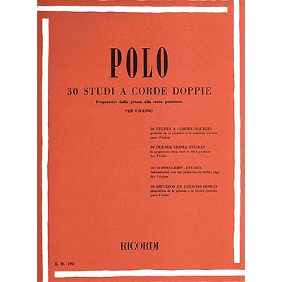 Double Chord Studies, Violin; Enrico Polo (Ricordi)