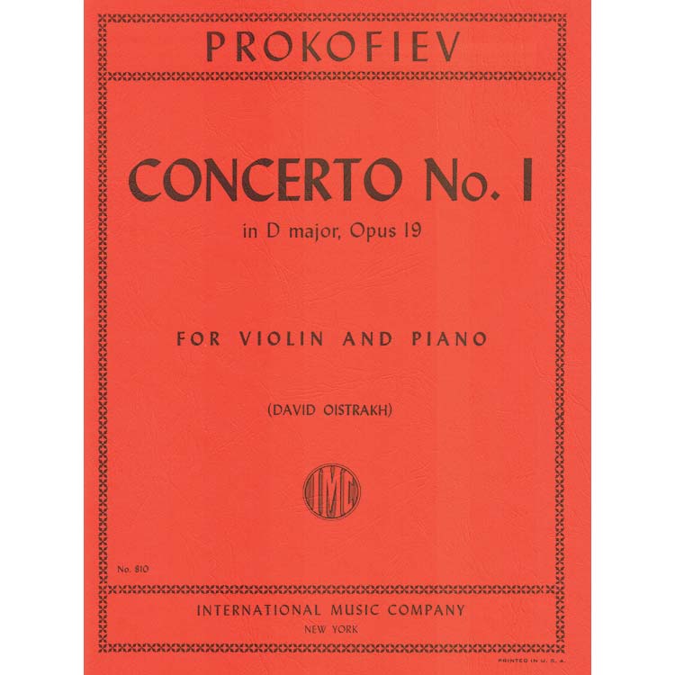 Concerto No. 1 in D Major, Op. 19, Violin and Piano; Sergei Prokofiev (International)