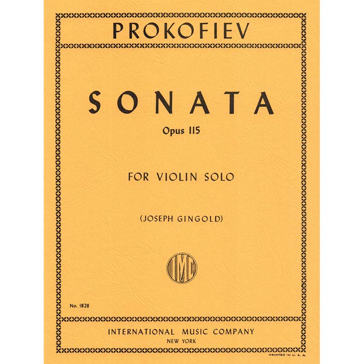 Sonata in D Major, Op. 115, for solo violin (Gingold); Sergei Prokofiev (International)