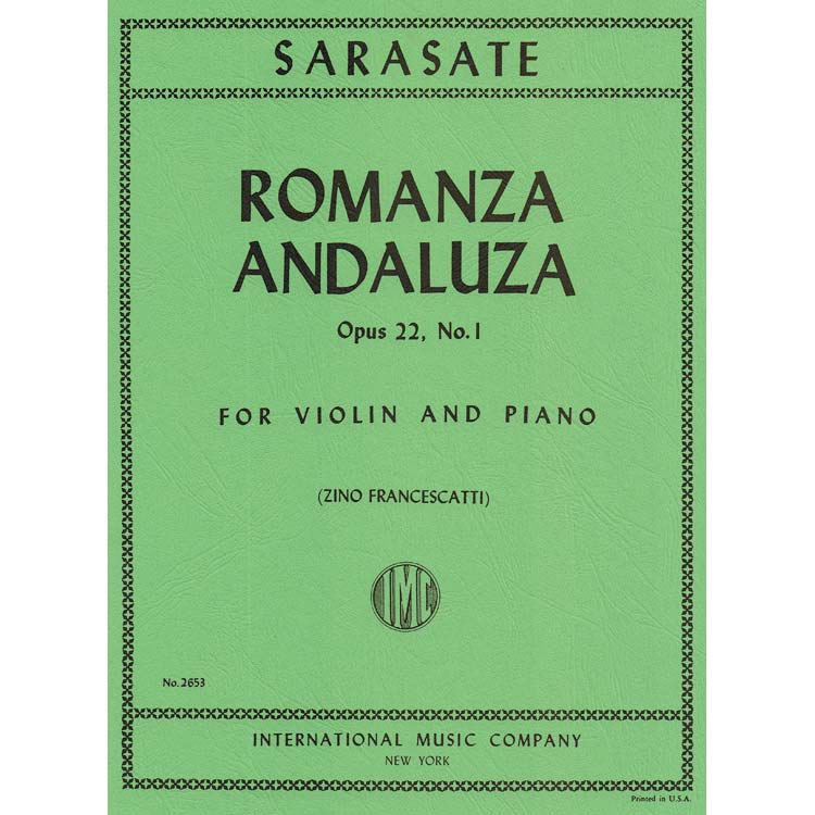 Romanza Andaluza, Op. 22, No. 1, violin (Spanish Dances); Pablo de Sarasate (International)